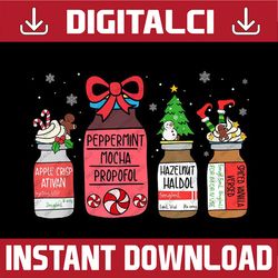 png only peppermint mocha propofol christmas nurse er ed icu rn scrub png, funny propofol christmas png, digital downloa