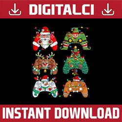 png only christmas santa elf lights gaming controllers xmas png, controller san-ta hat png, christmas png, digital downl