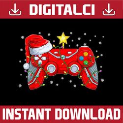 png only video game controller christmas santa hat png, gamer boys xmas png, christmas png, digital download