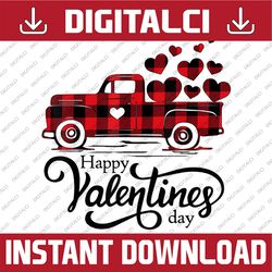 happy valentines day red plaid truck png, valentines truck png, valentines vintage truck ,valentines png, valentine's da