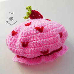 crochet pattern - strawberry shortcake hat, crochet baby halloween hat, sizes 0 - 12 months