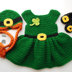 crochet miss leprechaun costume | shamrock dress | baby girl costume | baby shower gift | st patrick day