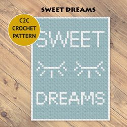 sweet dreams c2c crochet blanket pattern | pdf | digital