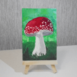 fly agaric. mushroom. oil painting mushroom fly agaric.