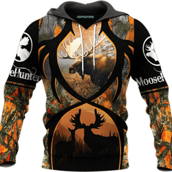 moose hunting all over print hoodie zip hoodie fleece hoodie 3d, moose hunting hoodie zip hoodie 3d 71