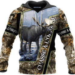 moose hunting all over print hoodie zip hoodie fleece hoodie 3d, moose hunting hoodie zip hoodie 3d 79