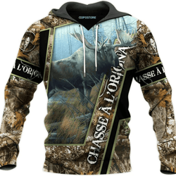 moose hunting all over print hoodie zip hoodie fleece hoodie 3d, moose hunting hoodie zip hoodie 3d 80
