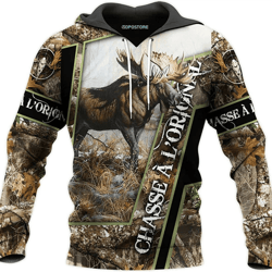 moose hunting all over print hoodie zip hoodie fleece hoodie 3d, moose hunting hoodie zip hoodie 3d 82