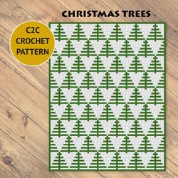 christmas trees c2c crochet blanket pattern | pdf | digital