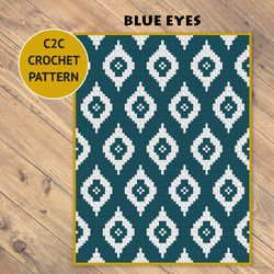 blue eyes c2c crochet blanket pattern | pdf | digital