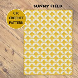 sunny field c2c crochet blanket pattern | pdf | digital