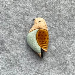 ceramic bird brooch pin