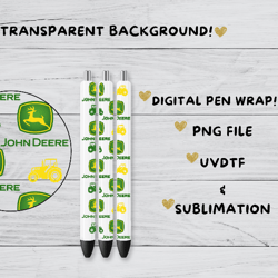one green/yellow tractor pen wrap png
