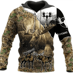 personalized moose hunting all over print hoodie zip hoodie fleece hoodie 3d, moose hunting hoodie zip hoodie 3d t88