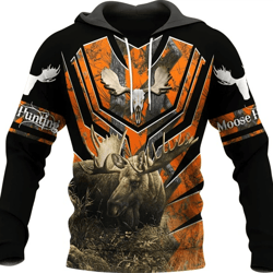 personalized moose hunting all over print hoodie zip hoodie fleece hoodie 3d, moose hunting hoodie zip hoodie 3d t90