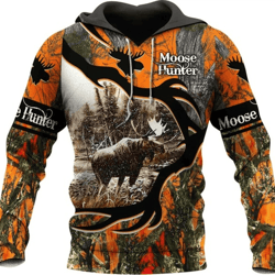personalized moose hunting all over print hoodie zip hoodie fleece hoodie 3d, moose hunting hoodie zip hoodie 3d t111