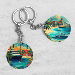 summer beach keychain designs, summer keychains, cruise keychain sublimation