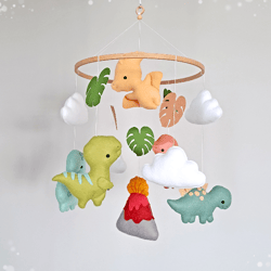 dinosaur baby mobile, dinosaur mobile, dino nursery mobile, crib mobile dino, baby mobile boy, baby mobile neutral