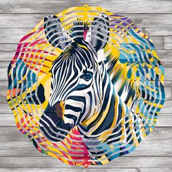 Zebra Wind Spinner Design, Summer Garden Spinner, Tropical Leaves Wind Spinner