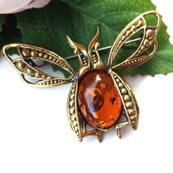 may beetle brooch insect nature jewelry for women and men gold brass with amber jewelry spring summer jewelry brooch