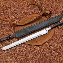 handmade forged 31 inch carbon steel machete / battle ready sword / with sheath