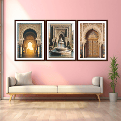 moroccan fountain, moroccan old arch arabic door, wall art arabic. 3dgital png