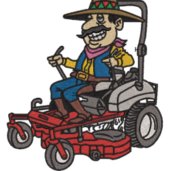 lawn mower embroidery desing file, digital embroidery download, machine embroidery design, pes and dst format