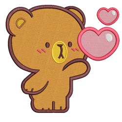 cute mocha bear embroidery design file. digital embroidery download, machine embroidery design, pes and dst format