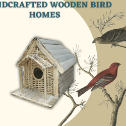 rattan bird feeder & house: hanging, natural look, attracts birds (gift & garden decor)