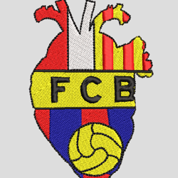 embroidery design fcb barchalona sport football