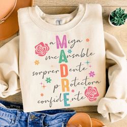 spanish mothers day png, retro madre png sublimation, mama png design download, mother's day png, mama sublimation png,