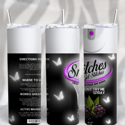 new snitches get stitches png 20oz standard skinny tumbler image - black berries