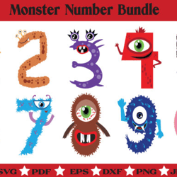 number svg bundle - monster numbers
