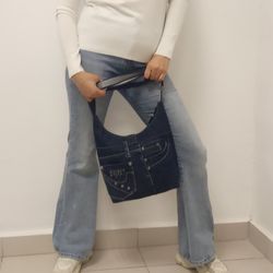 hobo jeans crossbody handmade bag
