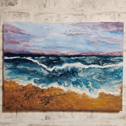 textured oil painting "sea landscape"