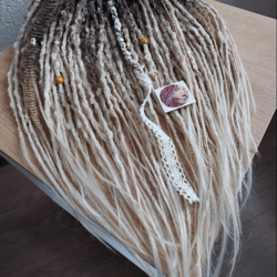 dark brown to blond ombre synthetic double ended dreadlocks ready to chip