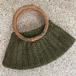 knitted bag green