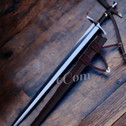 hand forged carbon steel viking sword, sharp battle readysword, medieval sword, longsword with scabbard