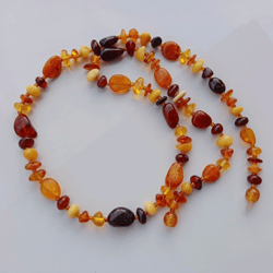 healing amber necklace baltic amber jewelry for women multicolor natural bright colorful gem stone beads necklace women