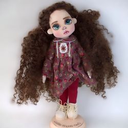 handmade cloth doll, whimsical art doll, unique decor,fabric, textile, quirky, 30 cm (12") tall,textile doll-interior do