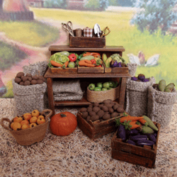 autumn harvest. a table with a harvest.1:12 scale.