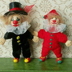 little clowns for dolls. doll toy.1:12 scale.