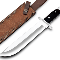 d2 bowie knife 13 inch tactical fixed blade hunting knife with leather sheath - suitable for outdoor, bushcraft, surviva