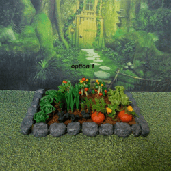 puppet garden bed. dollhouse miniature.1:12 scale.