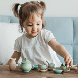 wooden tea set montessori baby toys play kitchen baby gift wood toy toy for toddlers