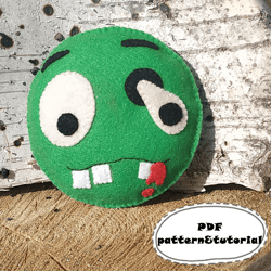 halloween pattern, zombie pattern, felt pattern, plush zombie ornament, halloween decor