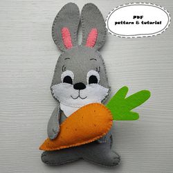 bunny pattern, felt pattern, plush bunny pattern, easter bunny pattern, bunny toy, felt toy pattern, stuffed animals