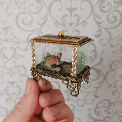 turtle terrarium. puppet miniature.1:12 scale.