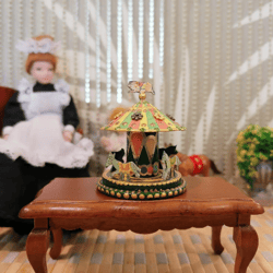 miniature carousel. dollhouse miniature.1:12 scale.