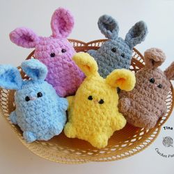 crochet pattern - no sew tiny bunny, cute pattern, crochet bunny pattern, crochet plushie pattern, amigurumi tutorial